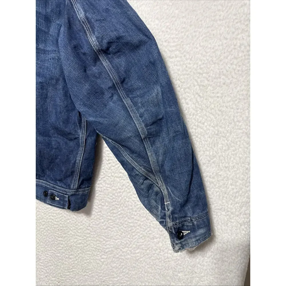 ViTG 70s Lee Men's Model 91-B Sanporized Full Zip Quilted Lined Denim Jacket Lg.
